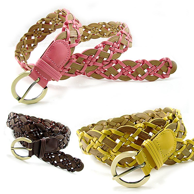 Fashion genuine leather strap cowhide knitted casual all-match women's belt vintage yf020