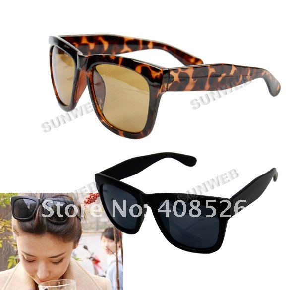 Fashion Glasses Retro Summer 1960s Shades Squared Type Black Leopard Sunglasses free shipping 7714
