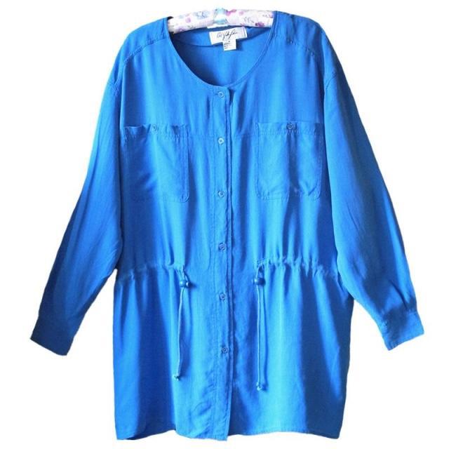 Fashion heavy silk mulberry silk long design long-sleeve trench shirt one-piece dress plus size clothing