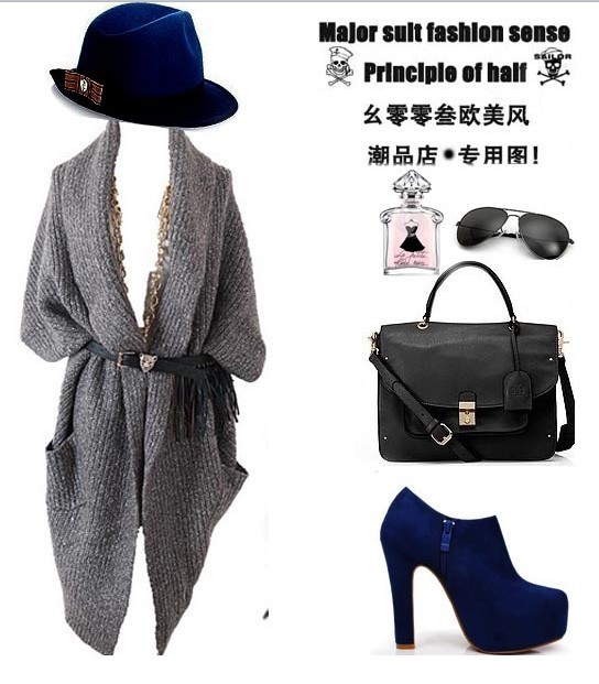 Fashion high quality thickening wool cape plus size sweater knitting outerwear cardigan female