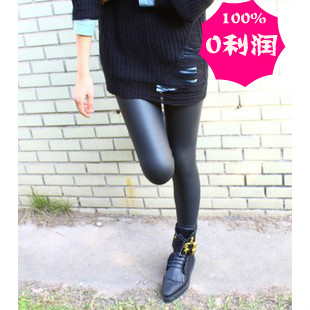 Fashion high waist  matt faux leather tight legging  female  boots  trousers free shipping