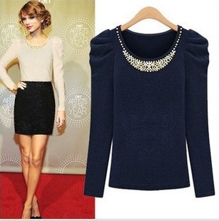 Fashion Hote sale Elegant women Primer shirt outwear knitwear puff sleeve shirt clothes coat