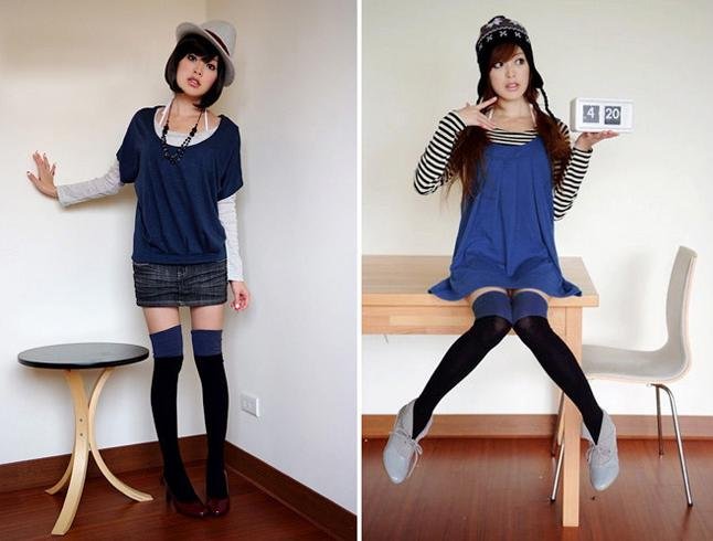 Fashion Japan small lovely knee-length spell color socks