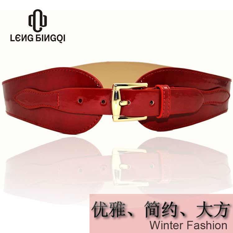 Fashion Japanned Leather Belt Autumn And Winter Wide Belts For Women