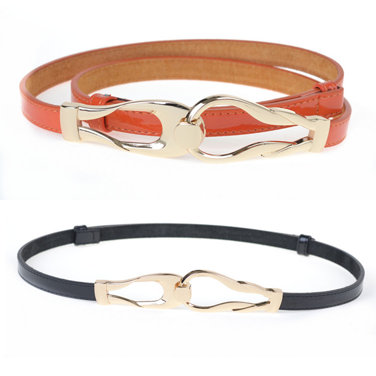 Fashion japanned leather belt decoration genuine leather thin belt all-match women's strap skirt belt accessories