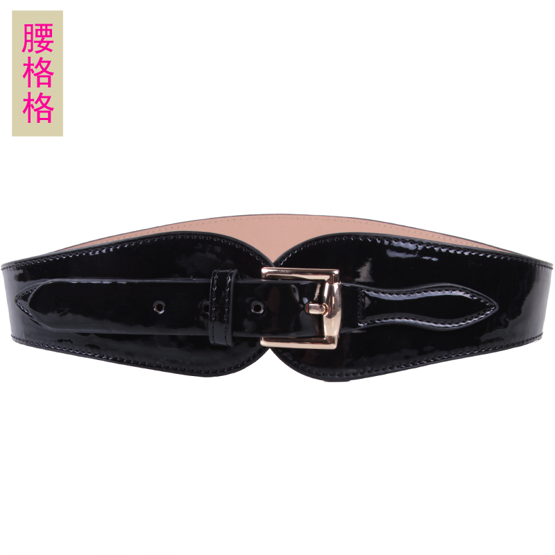 Fashion japanned leather decoration cummerbund women's wide belt Women all-match genuine leather strap Women wide belt