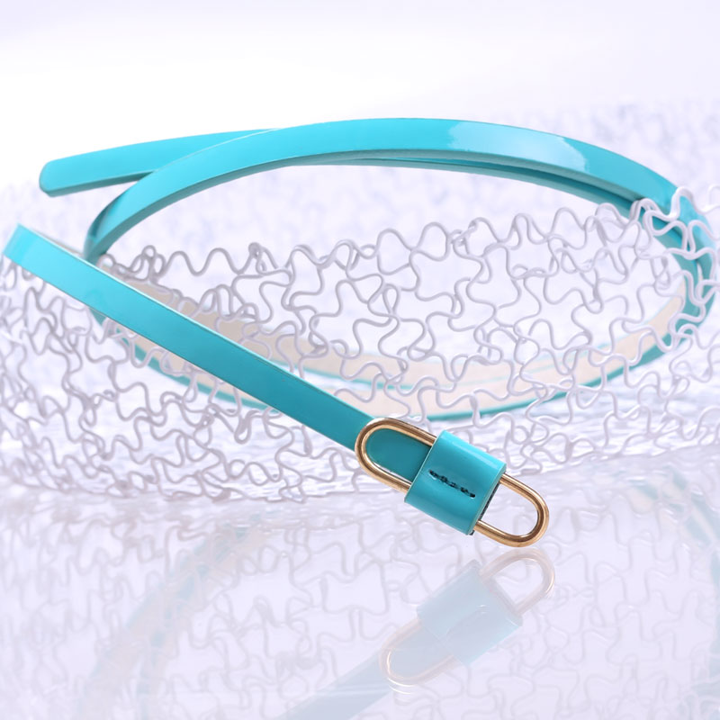 fashion japanned leather sweet women's thin belt candy color strap exquisite PU beautiful belt decoration belt