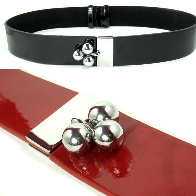 Fashion japanned leather women's belt female all-match cronyism black red decoration strap wide belt