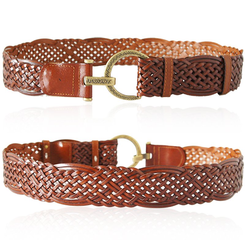 Fashion knitted vintage buckle cowhide women's belt genuine leather strap Women fs1112