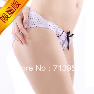 Fashion Korea trend of the original single lovely sweet wave point chiffon lace edge Ms. sexy Bottom low rise briefs