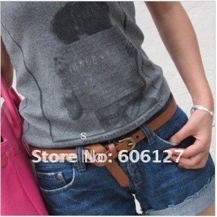 Fashion Korean Style Elegant Leather Thin Buckle Belt Random Form Belt Lady's Accessory 10pcs/lot