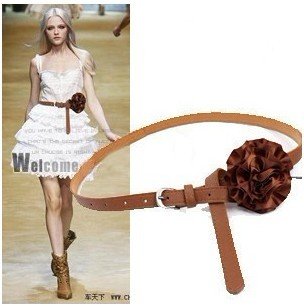 Fashion Korean Style Flower Leather Belt Free Shipping Min.order is $15 (can be mix order)