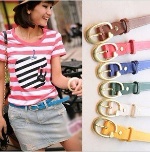 Fashion Korean Style Leather Ladies' Belt Many Colour For You Choose Free Shipping Min.order is $15 (can be mix order)