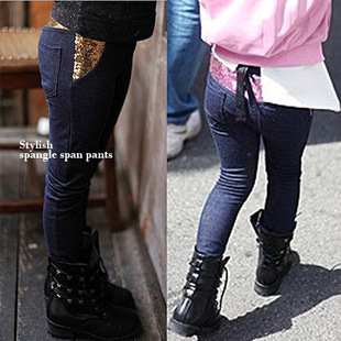 Fashion Korean style unisex boy gilr kids child winter Skinny bamboo Leggings Fuax Jeans pants Christmas gift