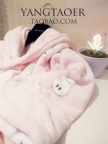 Fashion la enza nattierblue pink comfortable coral fleece short design robe bathrobes bathrobe