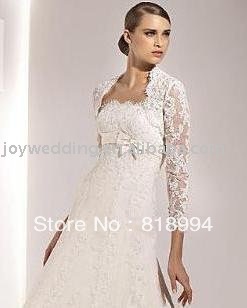 Fashion lace long sleeve bridal wedding jacket WJ0002