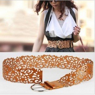 Fashion lady hollow leather belts,Adjustable belts for women,leather waistband /waist belt 6 colors can mixed