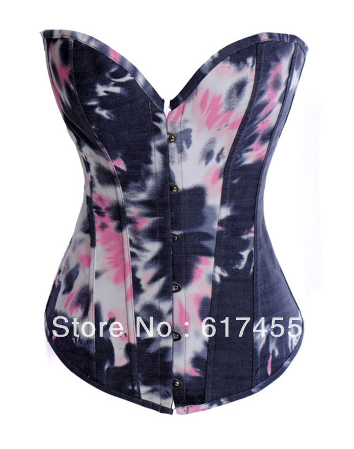 Fashion lady intimates sexy lingerie Denim Dream Stapless Corset 2827