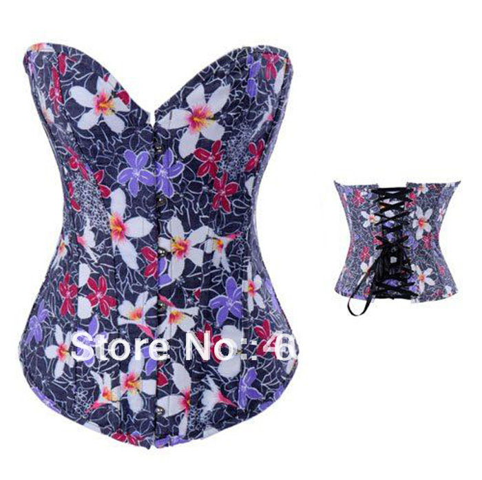 Fashion lady intimates sexy lingerie Denim Dream Stapless Corset 2830