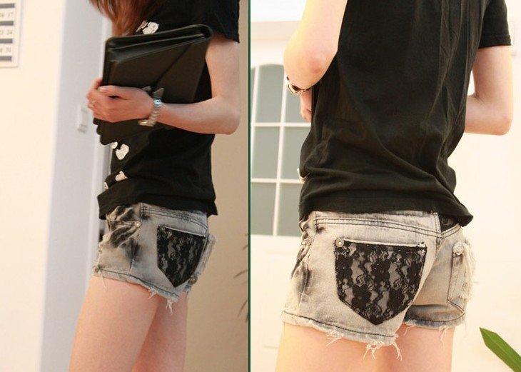 Fashion Lady Roll Up Shorts Women's Hole Jeans Hot Sale Ladies Denim Pants Jeans Shorts Free Shipping