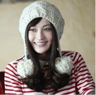 Fashion lady's Crochet Braided hat 100% Handmade Warm hats with earlap free shipping wholesale