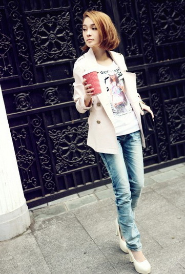 Fashion lady solid double-breasted coats elegant women spring coats set sashes RJ2801