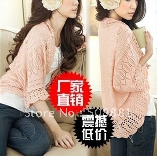 Fashion lady Women outerwear batwing shirt plus size net shirt loose sweater cape cutout sweater,women' sweater,knitwear