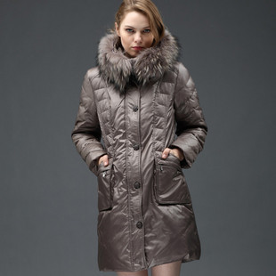 Fashion large fur collar thermal down coat women's plus size plus size medium-long down coat