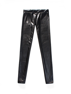 Fashion leather legging with velvet