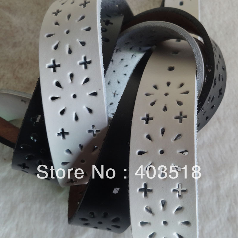 Fashion Leather Women's Belt With Snowflake Perforating Effect   various colors for you reference