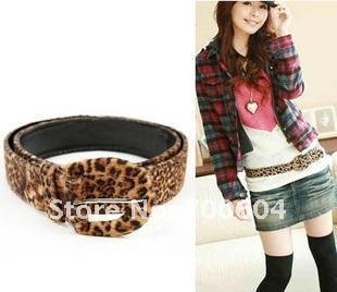 Fashion Leopard Flocking Leather Belt women's pin buckle waistband,5 pcs/lot,original factory supply