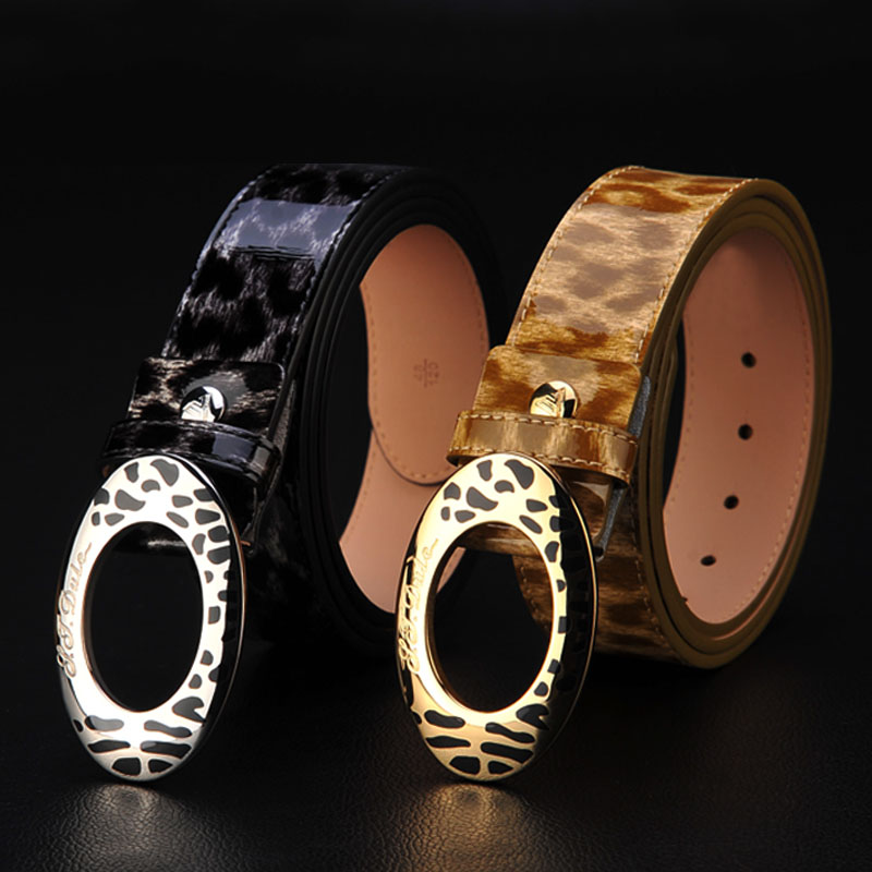 Fashion leopard print strap belt women's strap women's belt japanned leather cowhide genuine leather strap belt