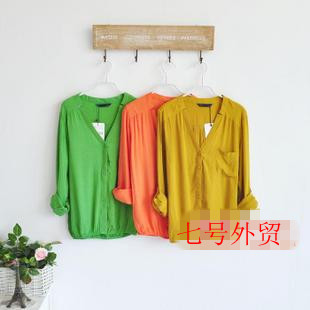 Fashion loose comfortable cotton dual-use sweep elastic comfortable shirt -