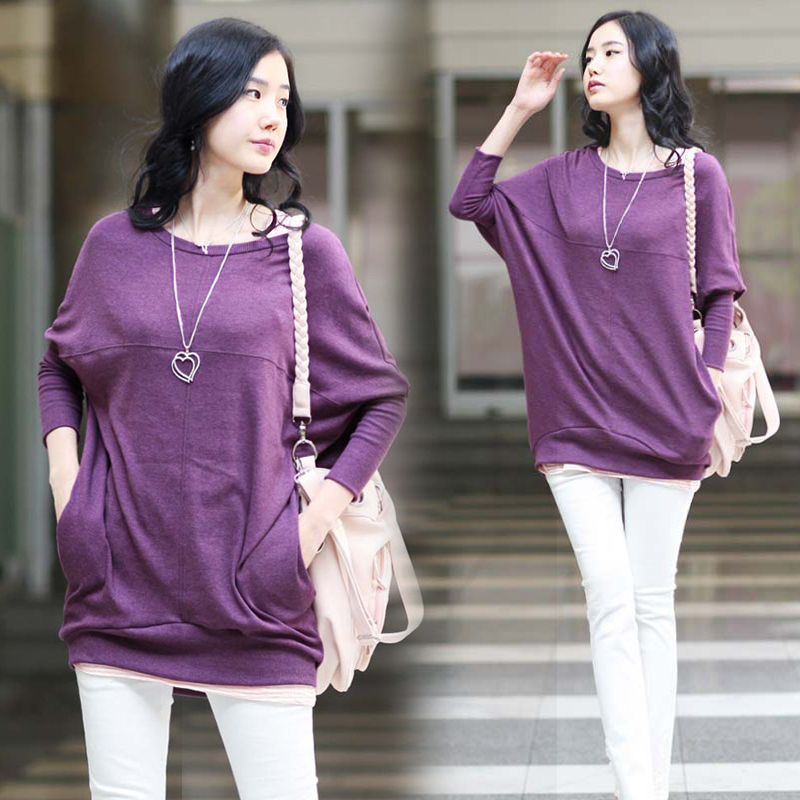 Fashion loose maternity t-shirt batwing sleeve plus size  maternity basic shirt