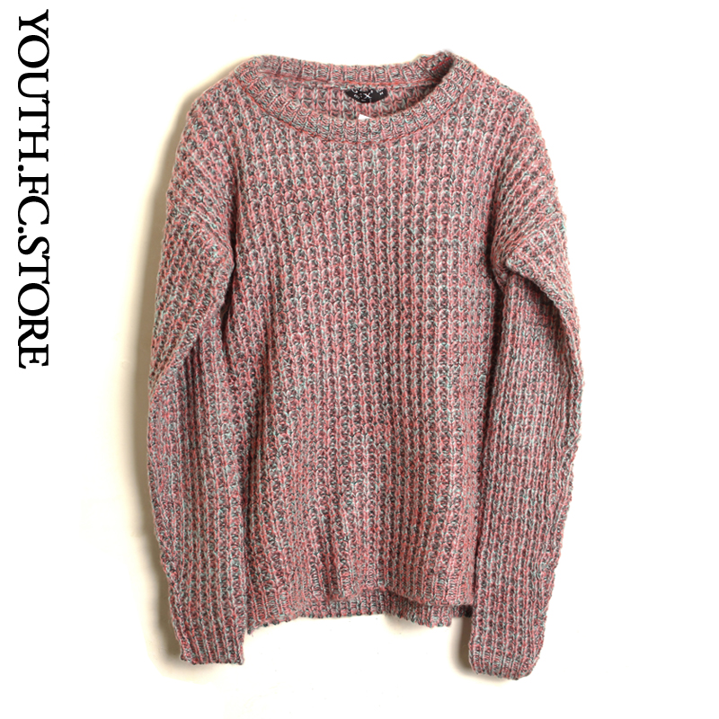 Fashion loose pink thick pullover long-sleeve casual sweater Women thickening