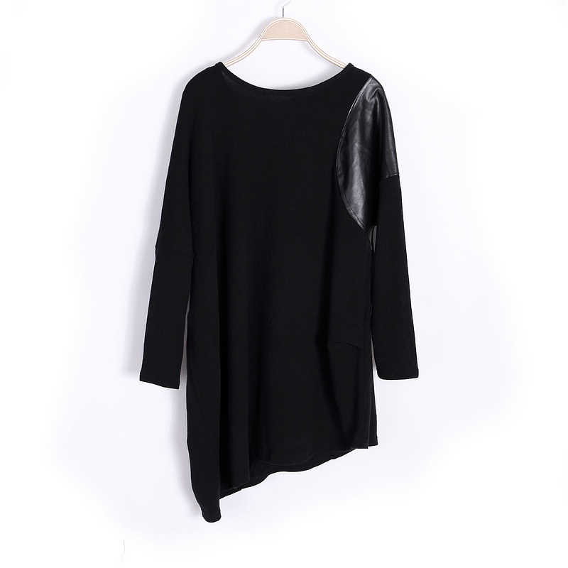 Fashion loose plus size batwing sleeve brief medium-long sweater basic shirt cotton t skirt free shipping