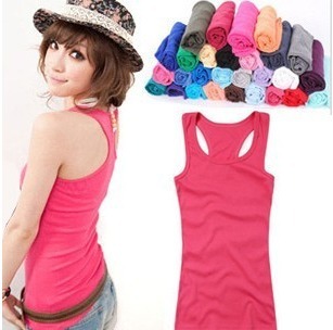 Fashion loose spaghetti strap top summer spaghetti strap vest female basic vest long design tank