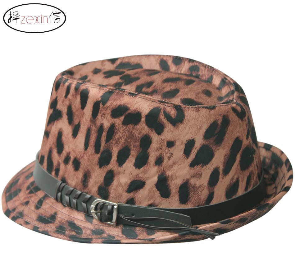 Fashion male hip-hop cap summer women's fedoras lovers design fashion cap leopard print jazz hat