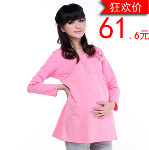 Fashion maternity clothing autumn maternity top faux two piece loose maternity t-shirt long-sleeve spring and autumn y1259