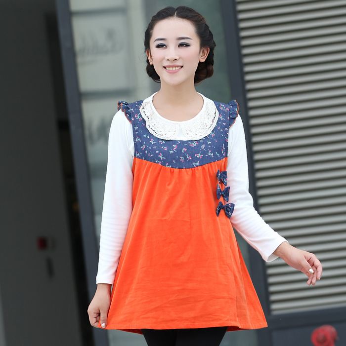 Fashion maternity clothing autumn maternity vest tank dress 100% cotton maternity braces skirt autumn q3206