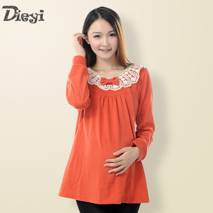 Fashion maternity clothing long-sleeve top t-shirt sweater shirt basic nursing clothing 121211 autumn and winter