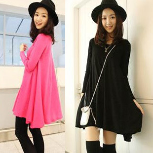 Fashion maternity clothing o-neck thin maternity basic shirt maternity basic skirt expansion skirt