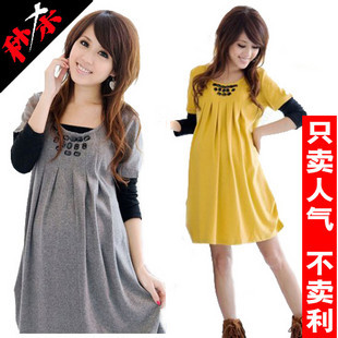Fashion maternity clothing spring maternity dress maternity summer one-piece dress