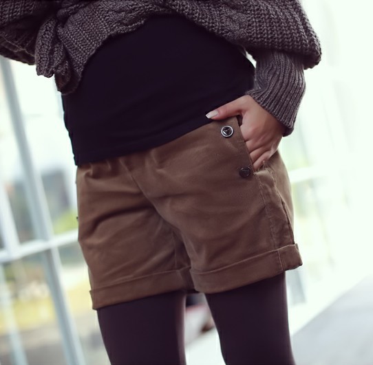 Fashion maternity clothing winter 2012 kummels corniculatum adjust basic maternity shorts