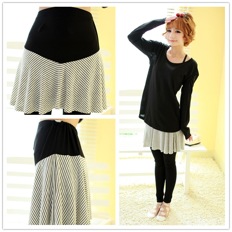 Fashion maternity faux two piece skirt legging jumpsuit skirt maternity dress legging culottes