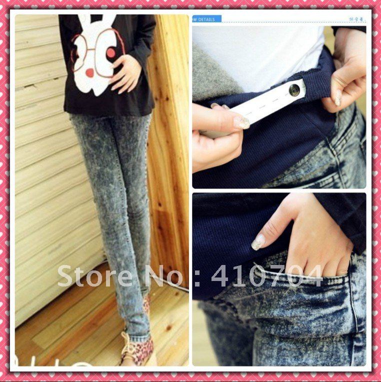 fashion maternity pants Denim trousers Elastic waistline jeans m l xl  top quality for Pregnant women dark gray
