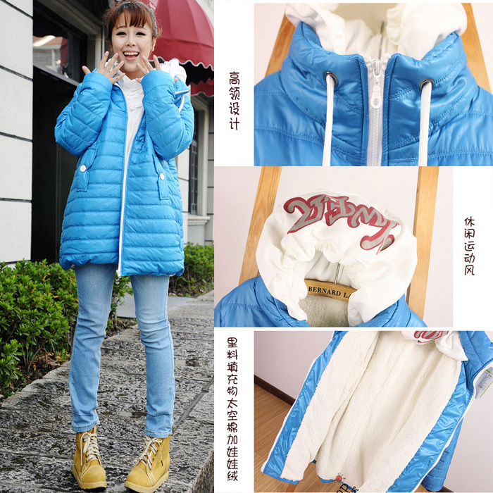 Fashion maternity winter thickening maternity sports wadded jacket trench plus size overcoat cotton-padded jacket outerwear