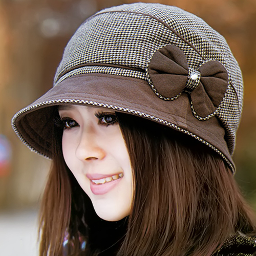 Fashion millinery check spring and autumn women's hat casual fashion cap winter sun hat