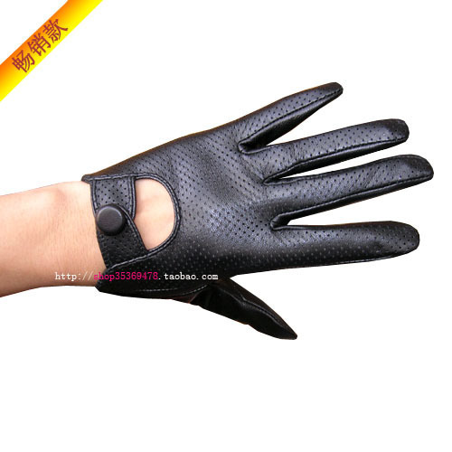 Fashion multiporous ultra-short brief elegant personality of the repair genuine leather sheepskin gloves