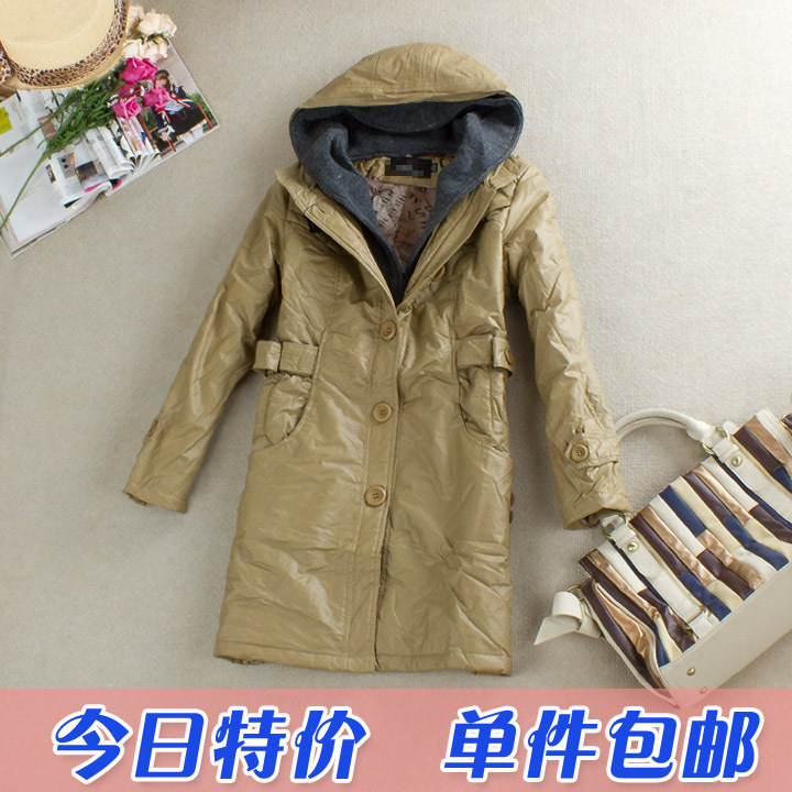 Fashion new arrival 11 women's autumn and winter casual cotton-padded PU faux two piece detachable wadded jacket outerwear w156